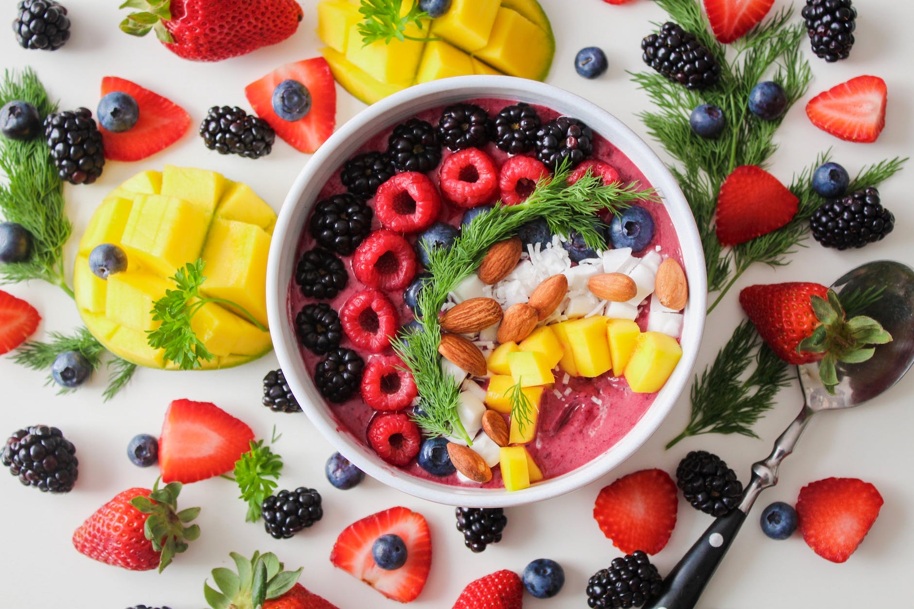 high-vibrational fruit and smoothie bowl