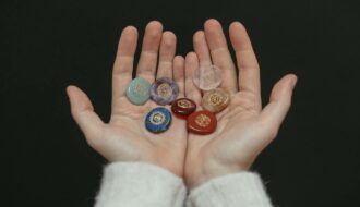 close up shot of a person holding chakra